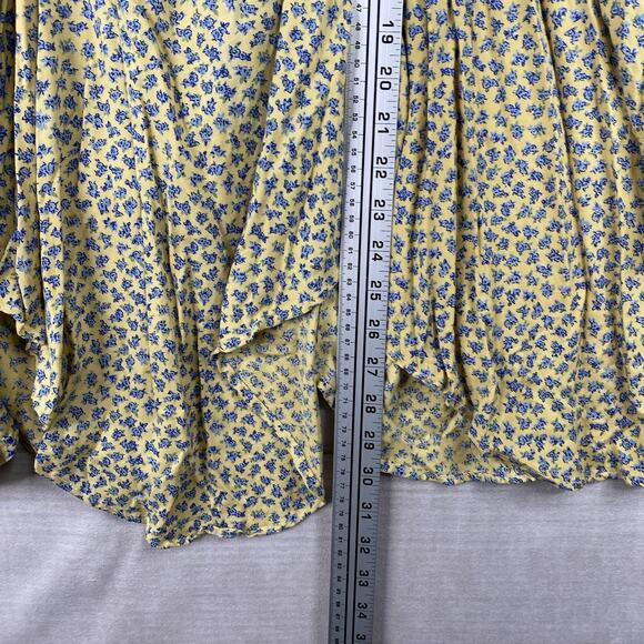 Roody Kazoody Girls Dress Sz 7 Yellow Blue Floral Boho Asymmetrical Hem Vtg 90s - Picture 5 of 8